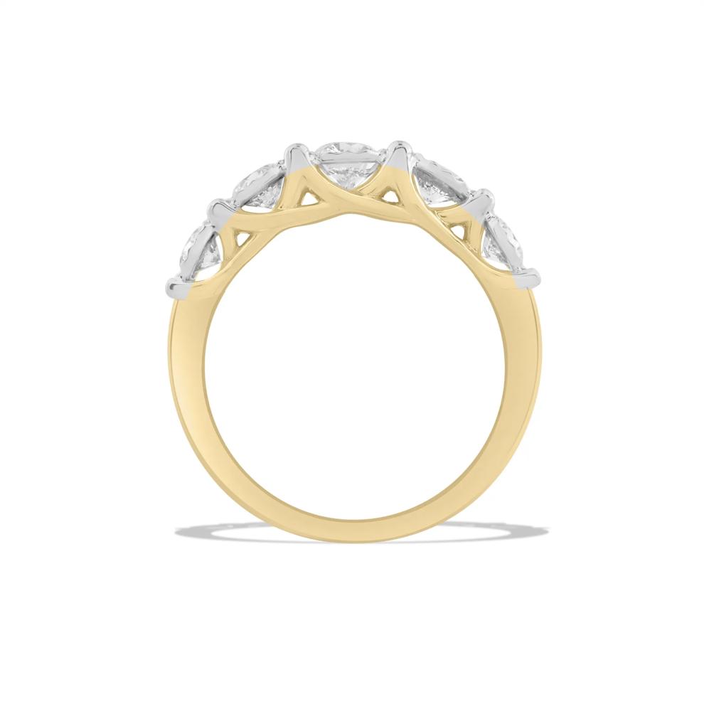 Diamond Illusion Five-Stone Band in 10K Yellow Gold (1 ct. tw.) – Image 2 of 4