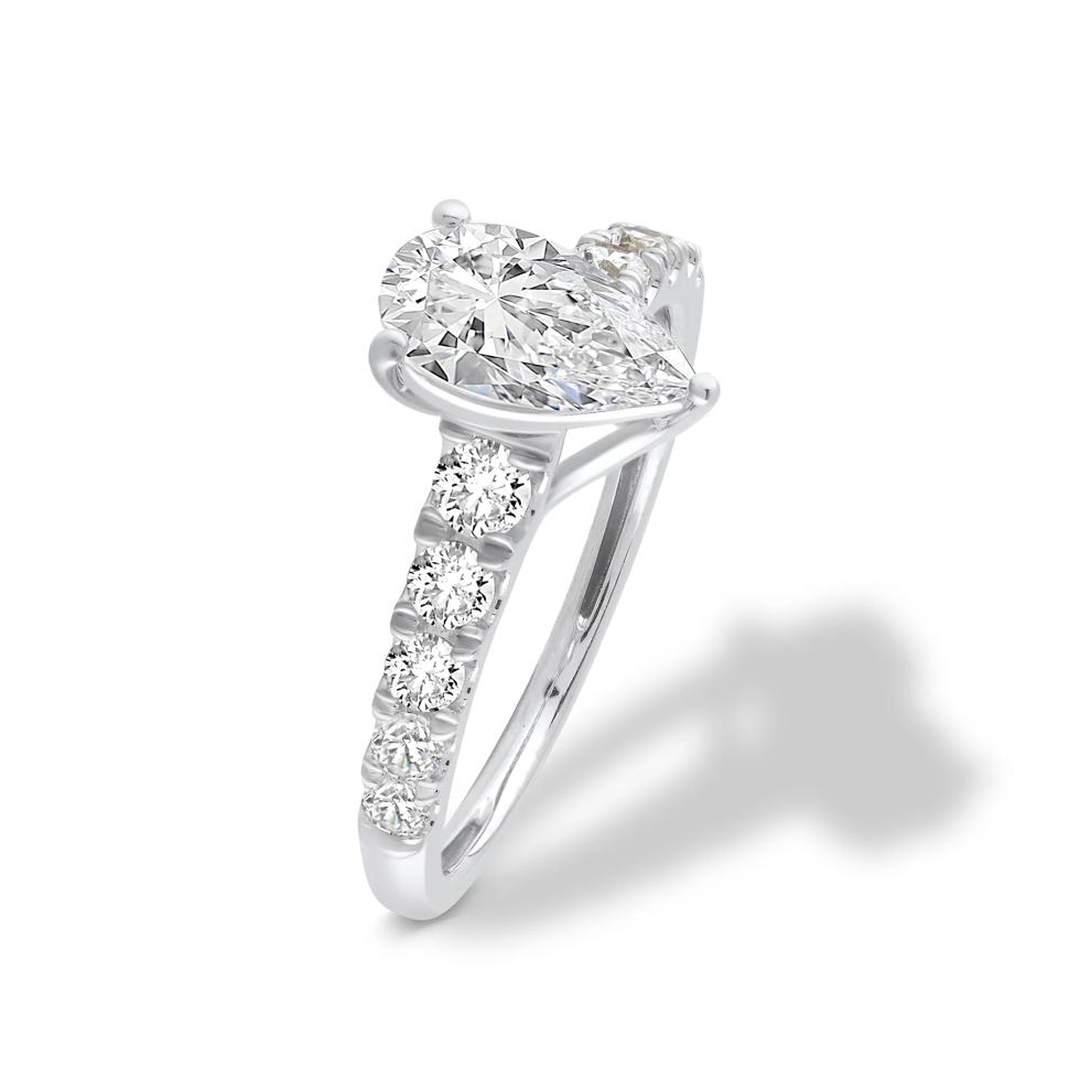 Lab Grown Diamond Pear-Shaped Center Engagement Ring in 14K White Gold (1 1/2 ct. tw.) – Image 4 of 4