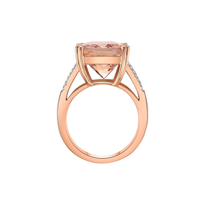 Cushion-Cut Morganite &amp; Diamond Ring in 14K Rose Gold &#40;1/8 ct. tw.&#41; – Image 2 of 5