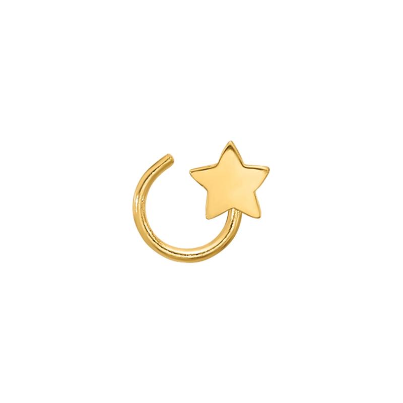 Polished Star Nose Ring in 14K Yellow Gold, 23 Gauge – Image 3 of 3