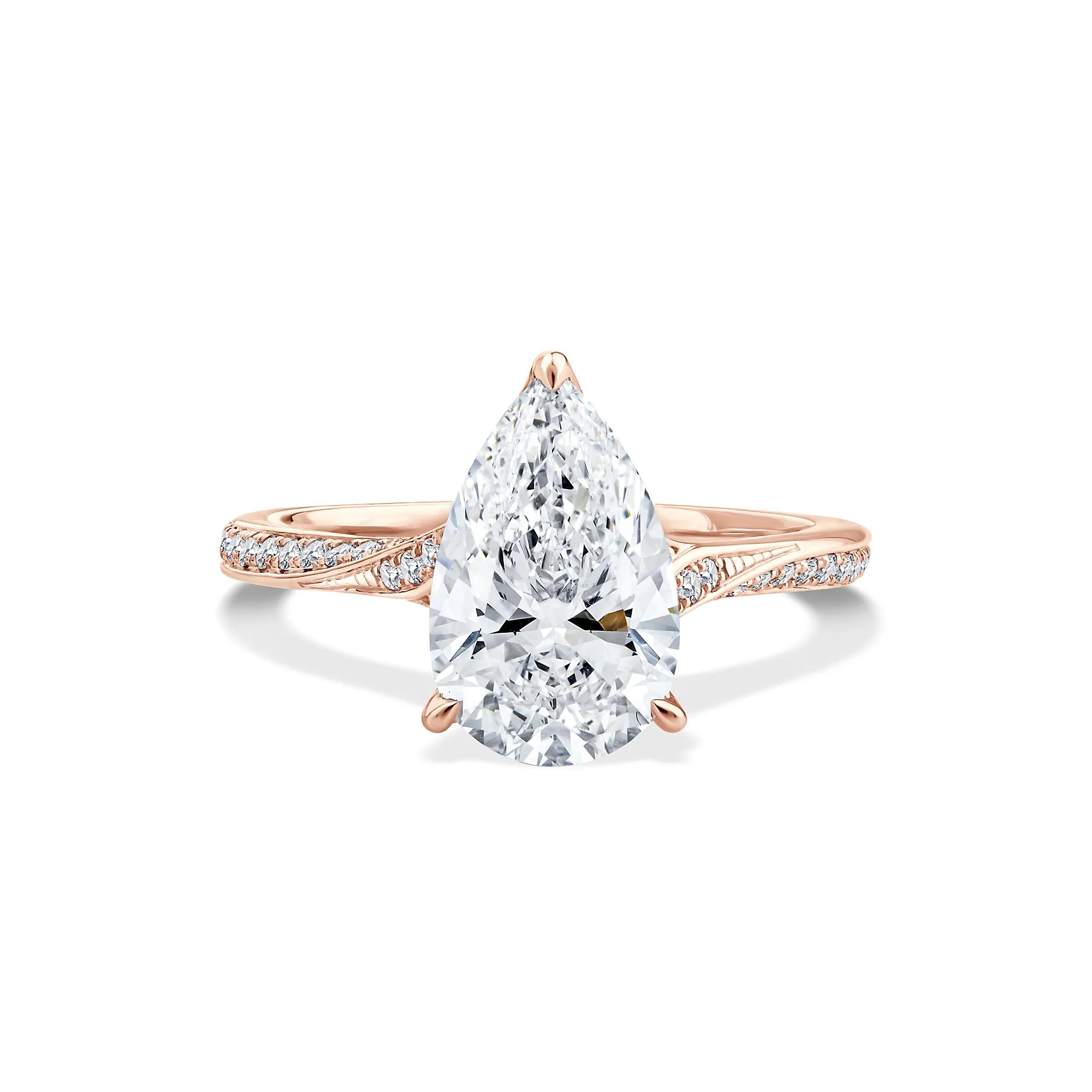 Masterpiece 8X Lab Grown Diamond Pear-Shaped Engagement Ring
