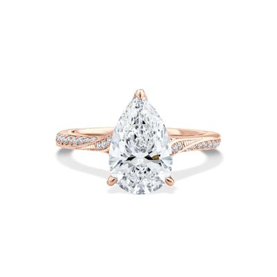 Lab Grown Diamond Pear-Shaped Engagement Ring in 18K Gold
