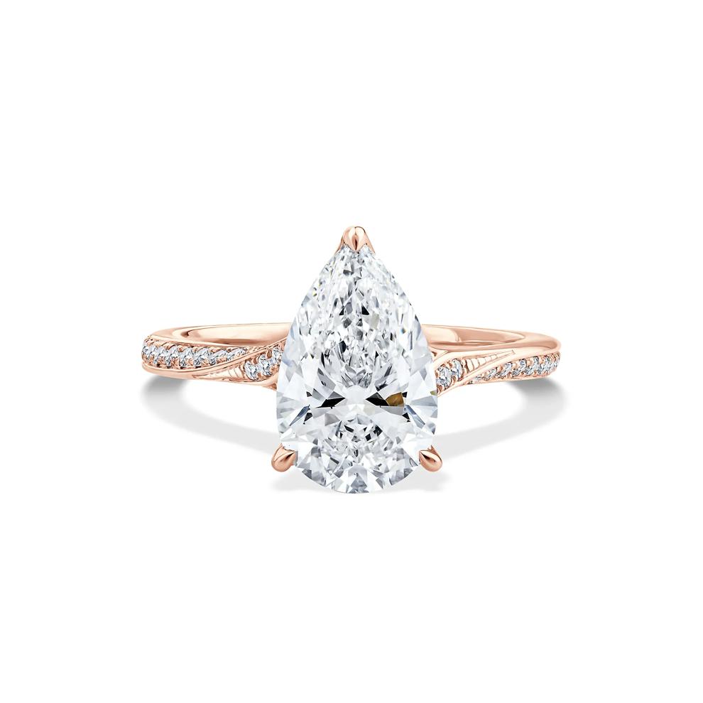 Lab Grown Diamond Pear-Shaped Engagement Ring in 18K Rose Gold (2 3/4 ct. tw.) – Image 1 of 4