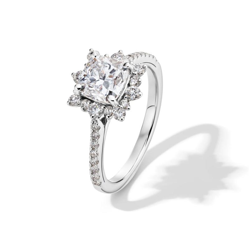 Valentina Cushion-Cut Lab Grown Diamond Halo Bridal Set in 14K White Gold &#40;2 1/4 ct. tw.&#41; – Image 4 of 6