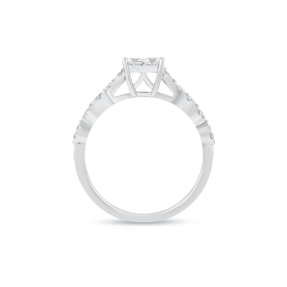 Diamond Princess-Cut Quad Composite Ring in 10K White Gold (1/2 ct. tw.) – Image 2 of 4