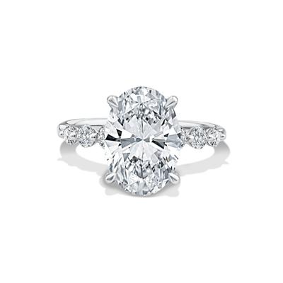 Lab Grown Diamond Oval Engagement Ring in 14K White Gold (4 5/8 ct. tw.)