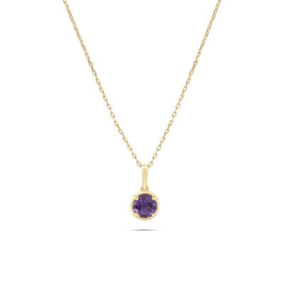 Amethyst Pendant Necklace in 10K Yellow Gold