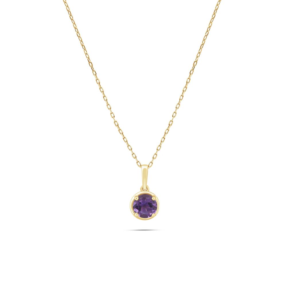 Amethyst Pendant Necklace in 10K Yellow Gold – Image 1 of 4
