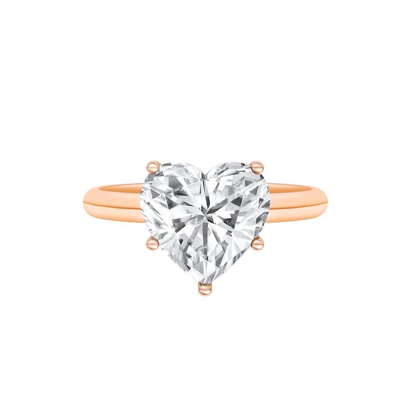 Lab Grown Diamond Heart-Shaped Solitaire Ring in 14K Rose &amp; White Gold &#40;3 ct.&#41; – Image 1 of 4