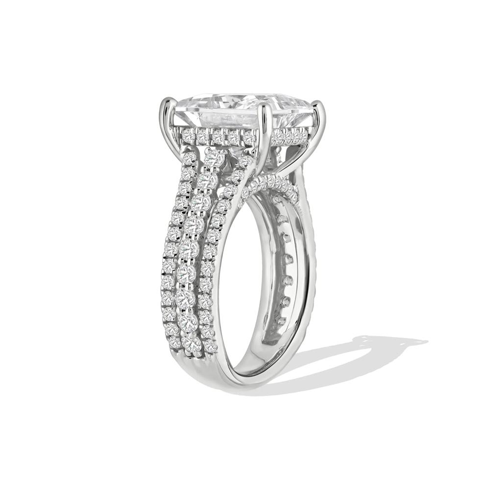 Lab Grown Diamond Princess-Cut Center Engagement Ring in 14K White Gold (8 1/2 ct. tw.) – Image 3 of 4
