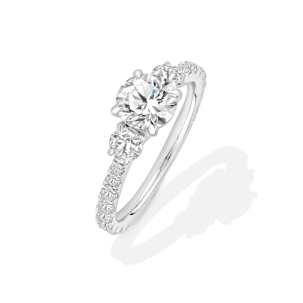 Lab Grown Diamond Round Three-Stone Engagement Ring in 14K White Gold (2 ct. tw.) – Image 4 of 4