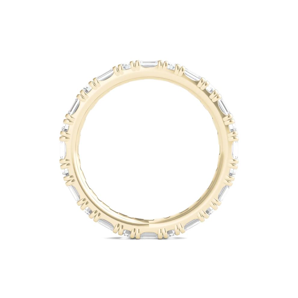 Round and Emerald-Cut Lab Grown Diamond Eternity Band in 14k Yellow Gold (1 1/2 ct. tw.) – Image 2 of 3