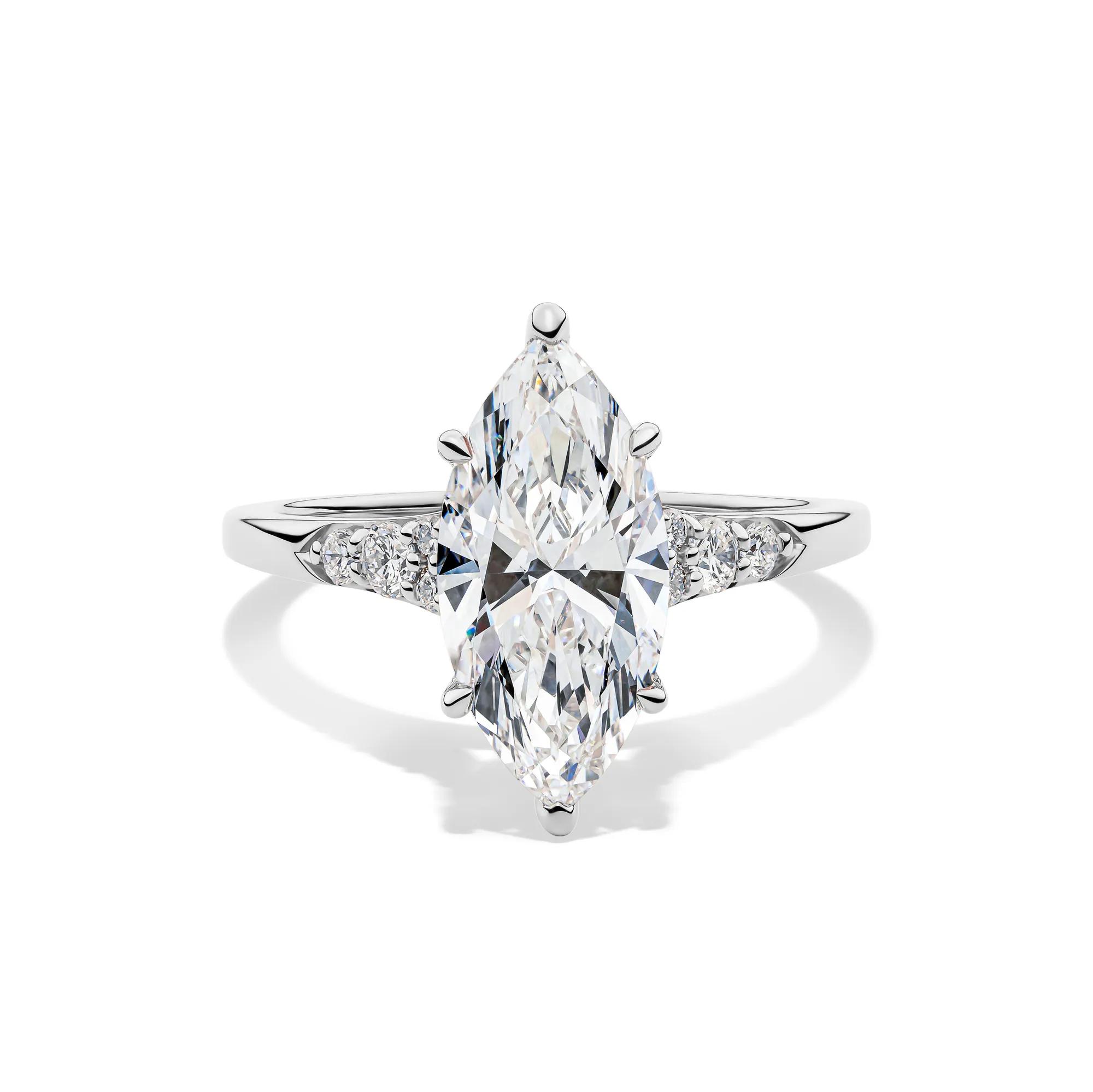 Lab Grown Diamond Marquise Engagement Ring in 14K Gold