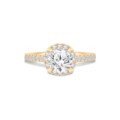 Lab Grown Diamond Halo Engagement Ring in 14K Yellow Gold (1 1/3 ct. tw.)
