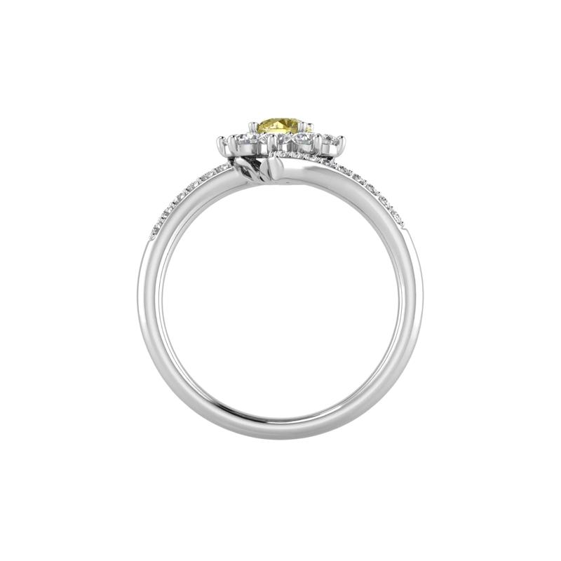Lab Grown Yellow Diamond Starburst Ring in 14K White Gold &#40;3/4 ct. tw.&#41; – Image 2 of 3
