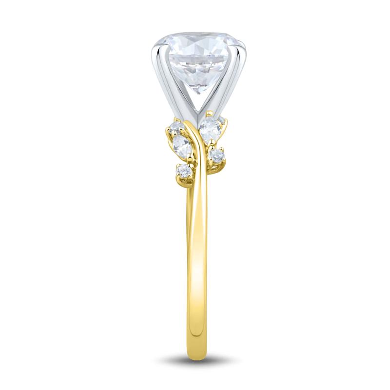 Lab Grown Diamond Semi-Mount Ring in 14K Yellow and White Gold &#40;1/4 ct. tw.&#41; – Image 4 of 6