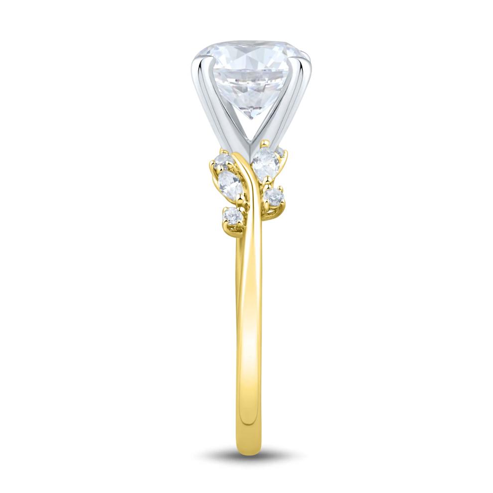 Lab Grown Diamond Semi-Mount Ring in 14K Yellow and White Gold (1/4 ct. tw.) – Image 4 of 6