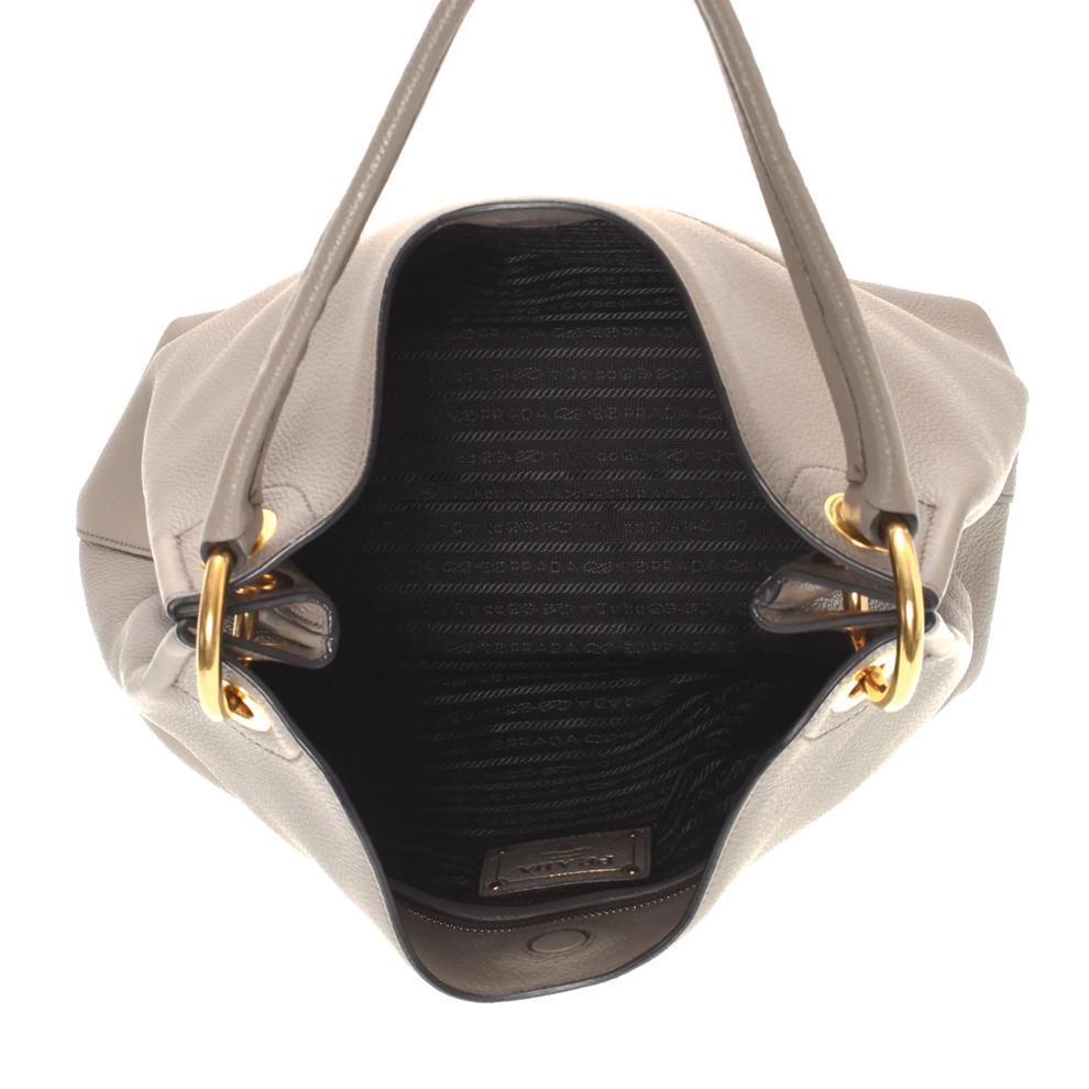 Pre-Owned Prada Vitello Logo Hobo Shoulder Bag – Image 3 of 7