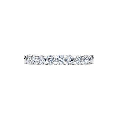 Lab-Created Moissanite Round Band Ring in 10K White Gold (1 ct. dew)