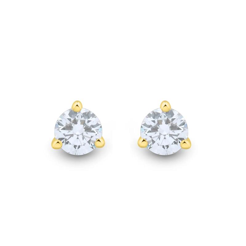 Lab Grown Diamond Martini Stud Earrings in 14K Yellow Gold &#40;1/2 ct. tw.&#41;  – Image 2 of 3
