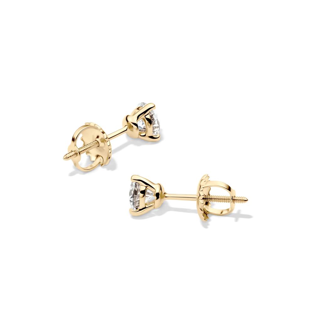 Lab Grown Diamond Martini Stud Earrings in 14K Yellow Gold (1/2 ct. tw.)  – Image 2 of 3