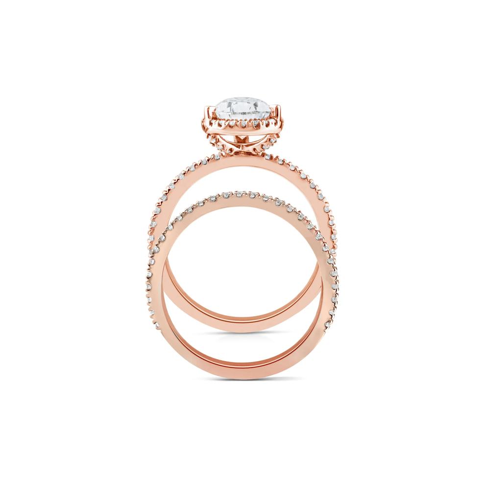 Lab Grown Diamond Pear-Shaped Halo Bridal Set in 14K Rose Gold (2 3/4 ct. tw.) – Image 2 of 3