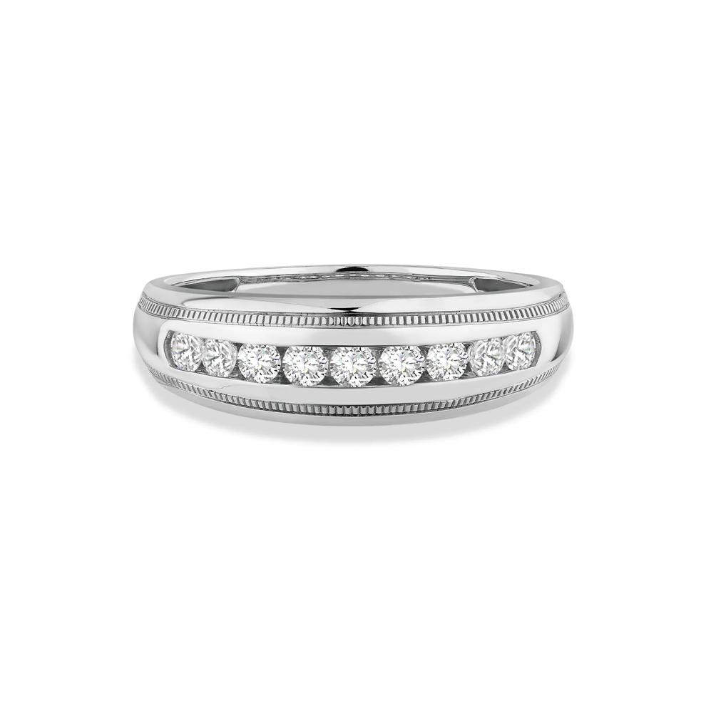 Men's Diamond Milgrain Band in 10K White Gold (1/2 ct. tw.) – Image 1 of 4