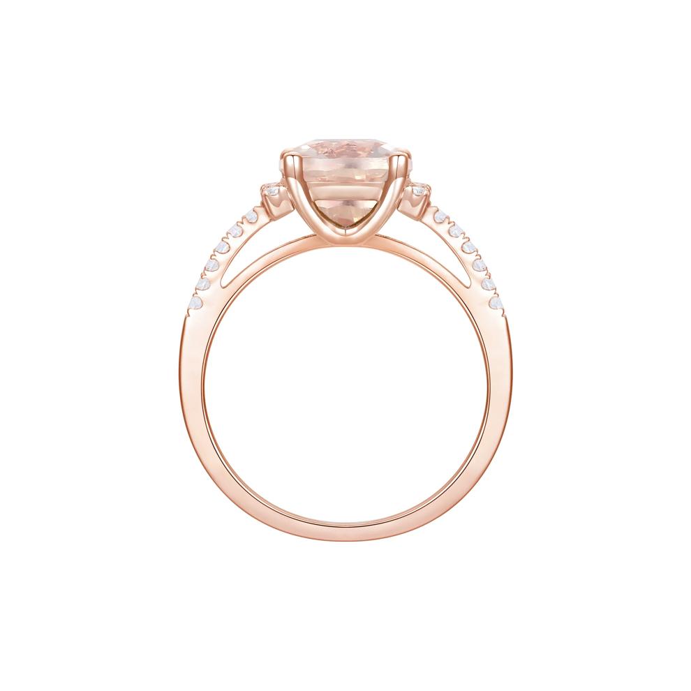 Cushion-Cut Morganite and Diamond Ring in 10K Rose Gold (1/7 ct. tw.) – Image 2 of 3