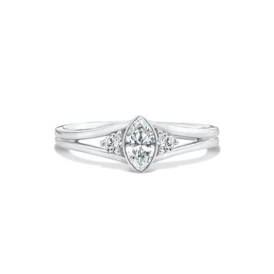 Lab Grown Diamond Marquise Center Promise Ring in 10K White Gold (3/8 ct. tw.)