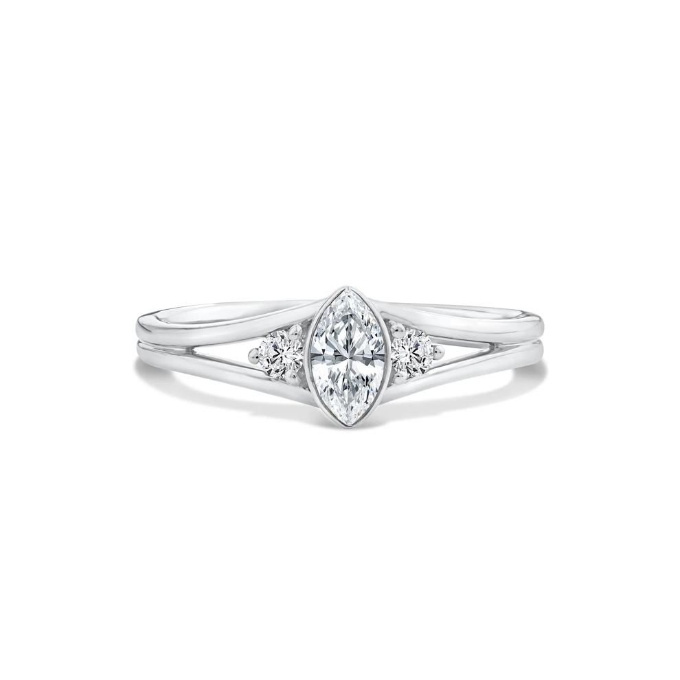 Lab Grown Diamond Marquise Center Promise Ring in 10K White Gold (3/8 ct. tw.) – Image 1 of 4