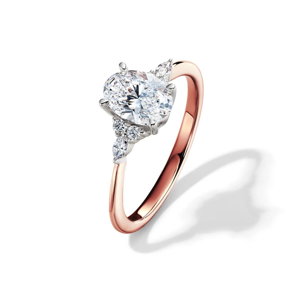 Lab Grown Diamond Oval Engagement Ring in 14K Rose and White Gold (1 ct. tw.) – Image 4 of 4