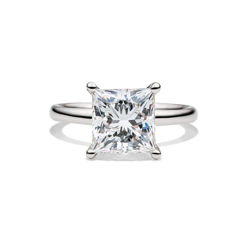 Lab Grown Diamond Princess-Cut Solitaire Engagement Ring in 14K White Gold &#40;4 ct.&#41; – Image 1 of 3