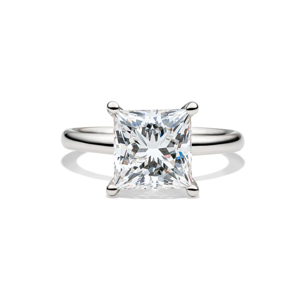Lab Grown Diamond Princess-Cut Solitaire Engagement Ring in 14K White Gold (4 ct.) – Image 1 of 4