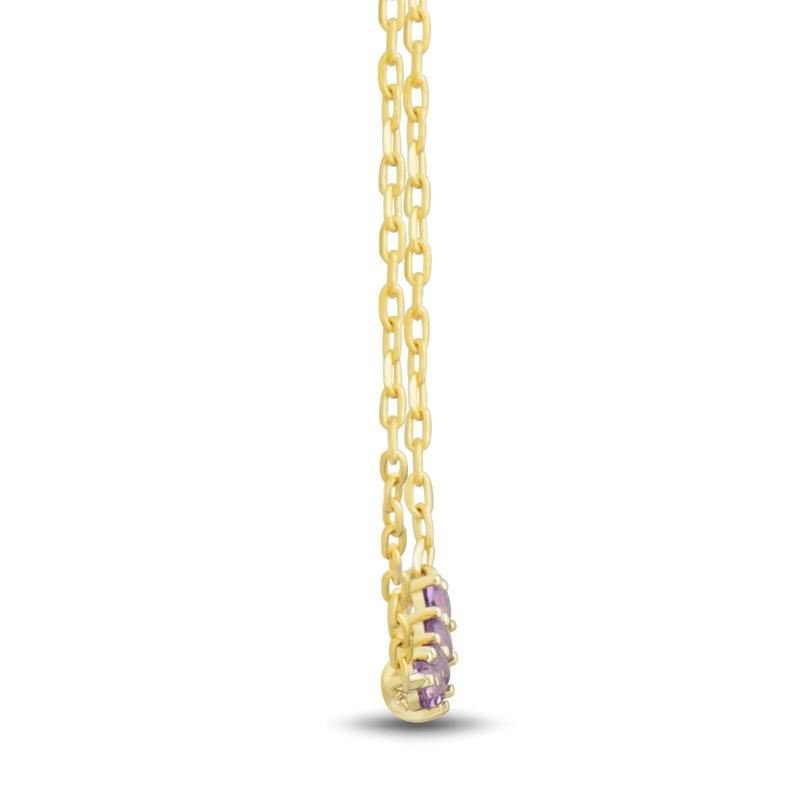 Amethyst Five-Stone Necklace in 10K Yellow Gold – Image 2 of 3