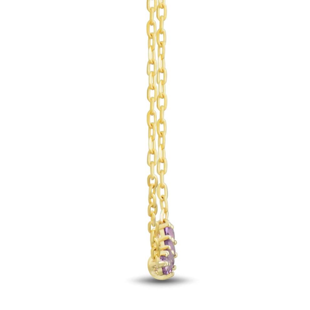 Amethyst Five-Stone Necklace in 10K Yellow Gold – Image 2 of 3