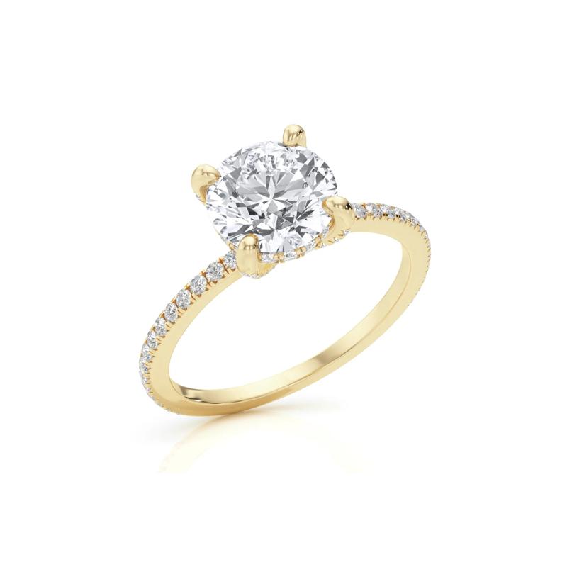 Round Center Diamond Engagement Ring in 18K Yellow Gold &#40;2 3/8 ct. tw.&#41; – Image 5 of 5