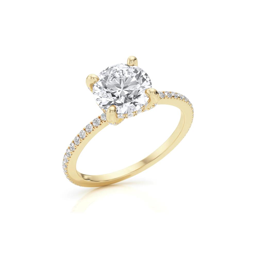 Round Center Diamond Engagement Ring in 18K Yellow Gold (2 3/8 ct. tw.) – Image 5 of 5