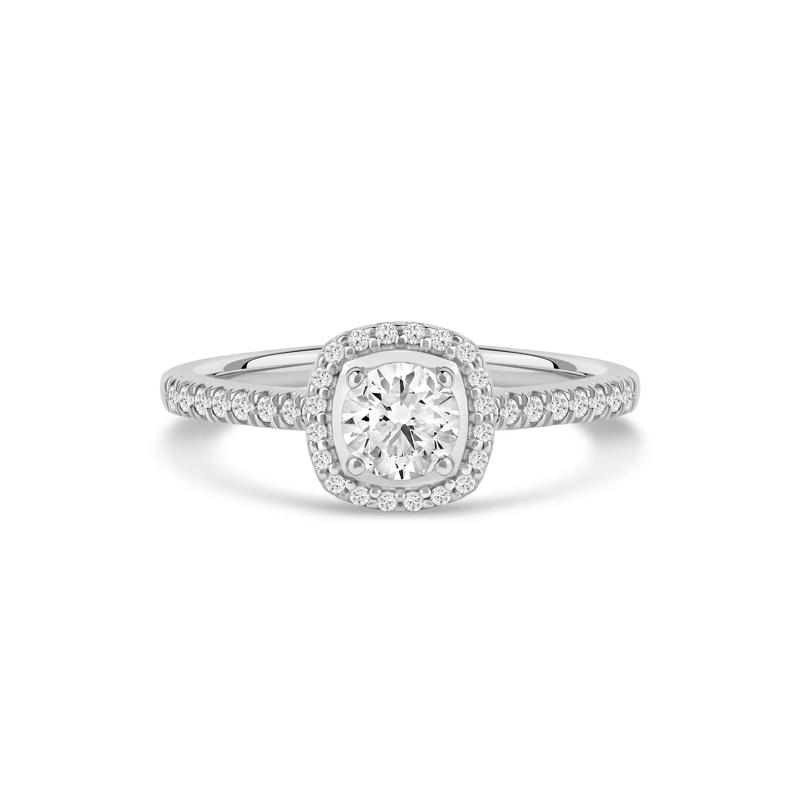 Diamond Halo Engagement Ring in 14K White Gold &#40;3/4 ct. tw.&#41; – Image 1 of 4