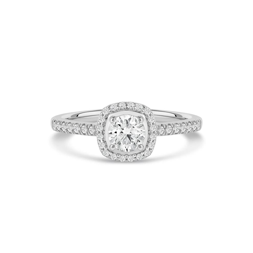 Diamond Halo Engagement Ring in 14K White Gold (3/4 ct. tw.) – Image 1 of 4