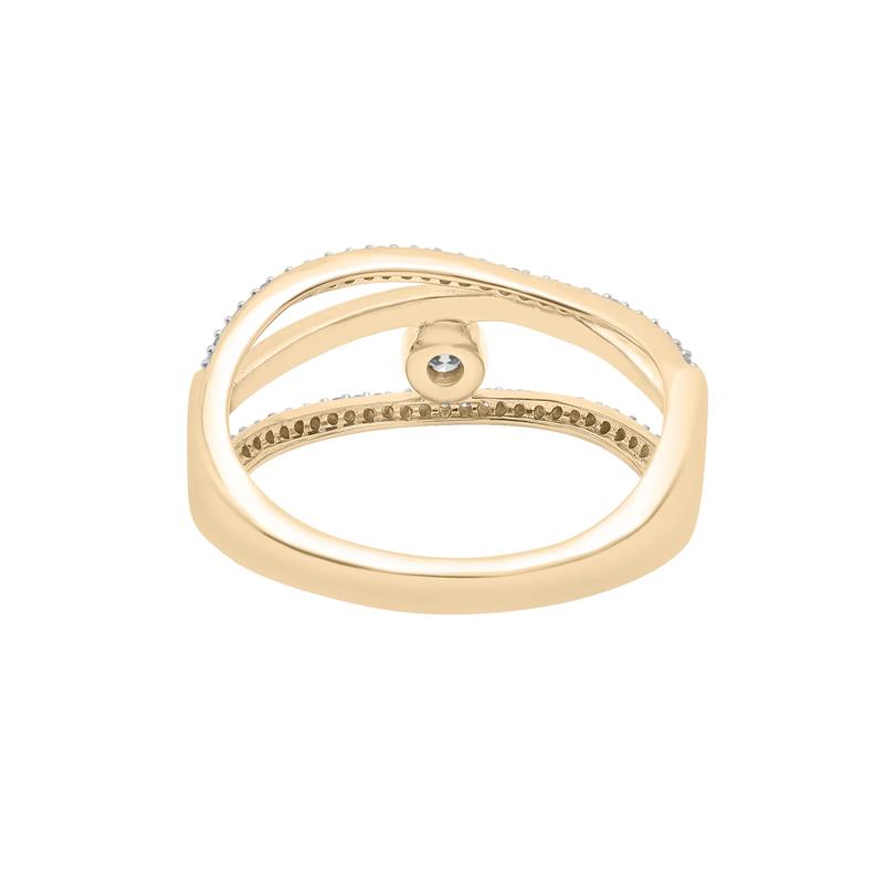 Diamond Crossover Ring in 10K Yellow Gold &#40;1/4 ct. tw.&#41; – Image 4 of 5