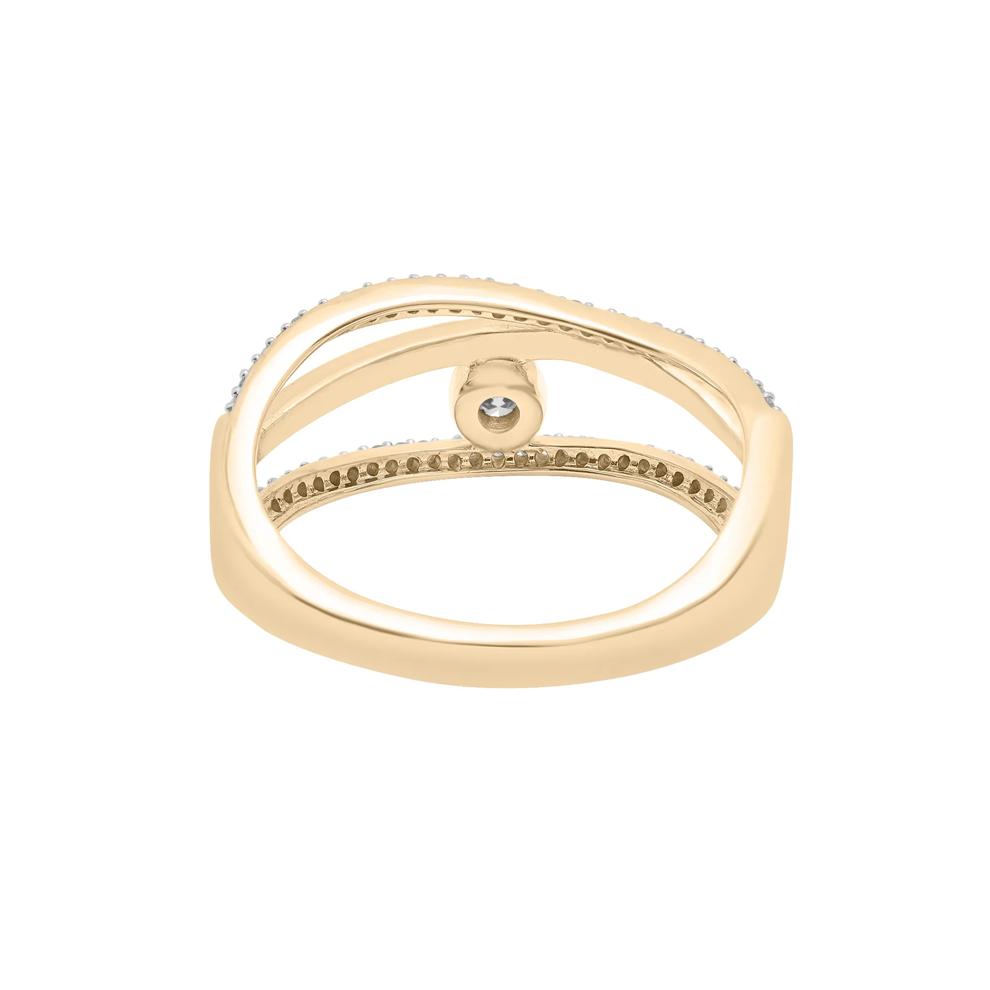 Diamond Crossover Ring in 10K Yellow Gold (1/4 ct. tw.) – Image 4 of 5