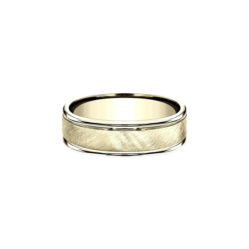 Men's Satin Finish Band in 10K Yellow Gold, 6MM – Image 1 of 3