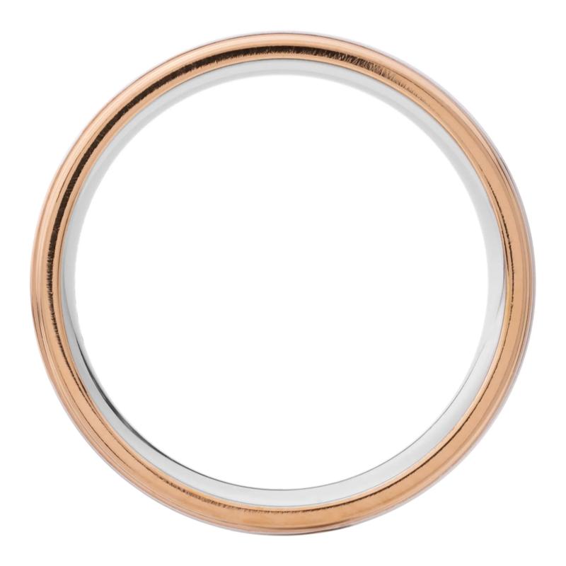 Men&rsquo;s Cobalt Wedding Band with 14K Rose Gold Accents, 7MM – Image 2 of 3