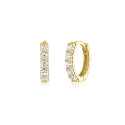 Diamond Huggie Hoop Earrings in 10K Yellow Gold (1/4 ct. tw.)