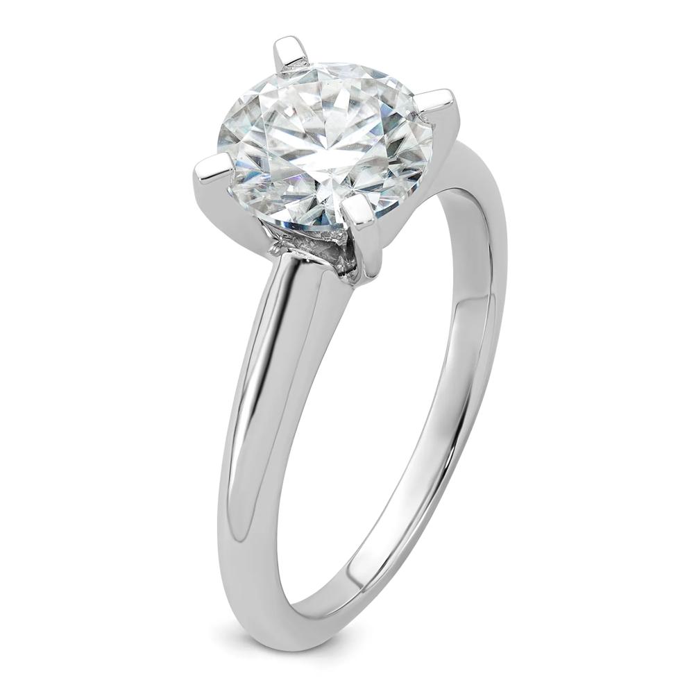 Lab-Created Moissanite Round Solitaire Ring in 10K White Gold (2 ct. dew) – Image 3 of 3