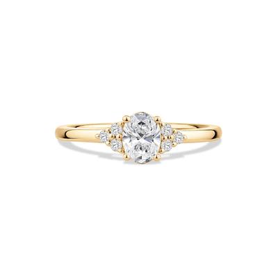 Diamond Oval Engagement Ring in 14K Yellow Gold (5/8 ct. tw.)
