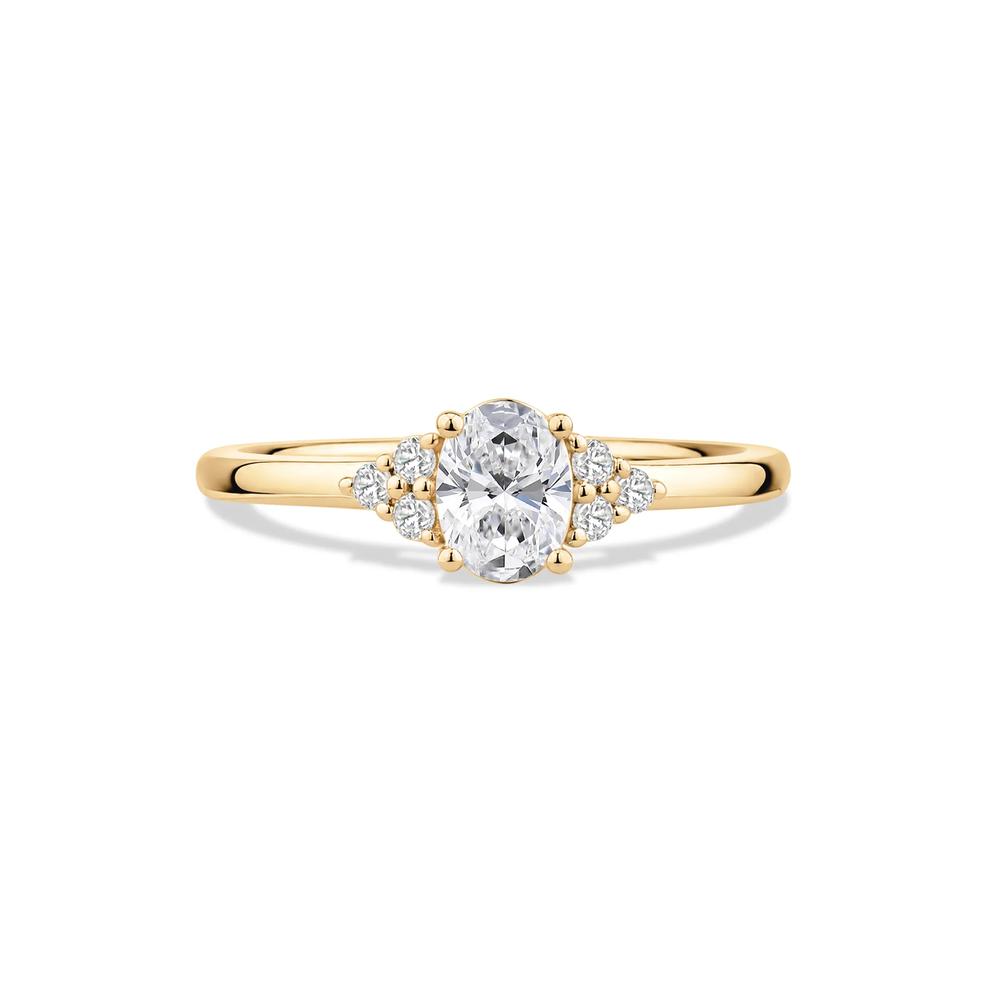 Diamond Oval Engagement Ring in 14K Yellow Gold (5/8 ct. tw.) – Image 1 of 4