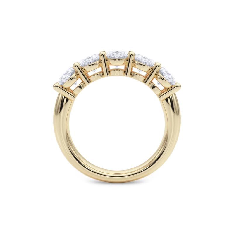 Lab Grown Diamond Five-Stone Anniversary Band in 14K Yellow Gold (3 ct. tw.) – Image 2 of 5