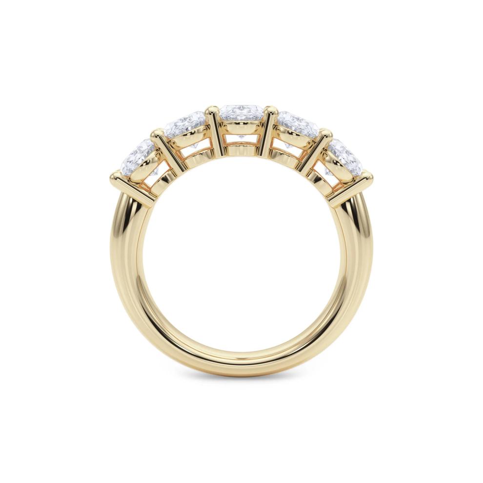 Lab Grown Diamond Five-Stone Anniversary Band in 14K Yellow Gold (3 ct. tw.) – Image 2 of 5