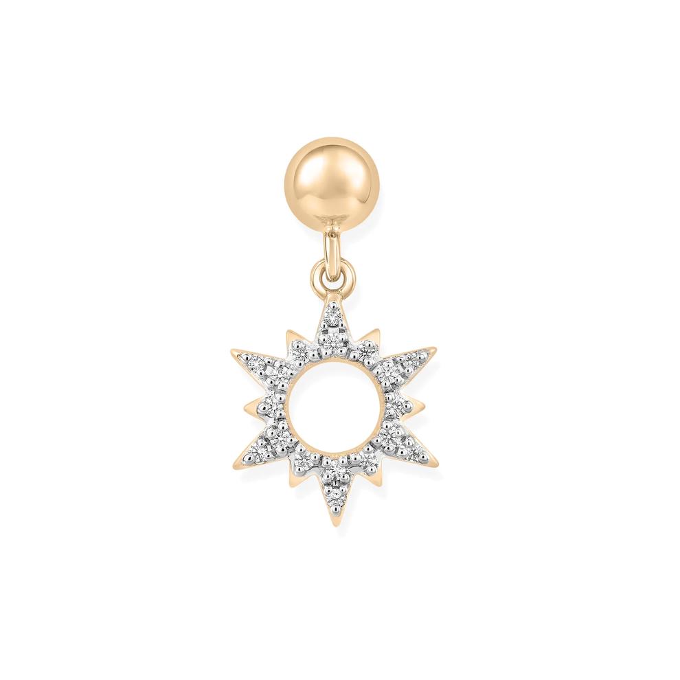Diamond Accent Sun Bead Charm in 14K Gold Vermeil – Image 1 of 2